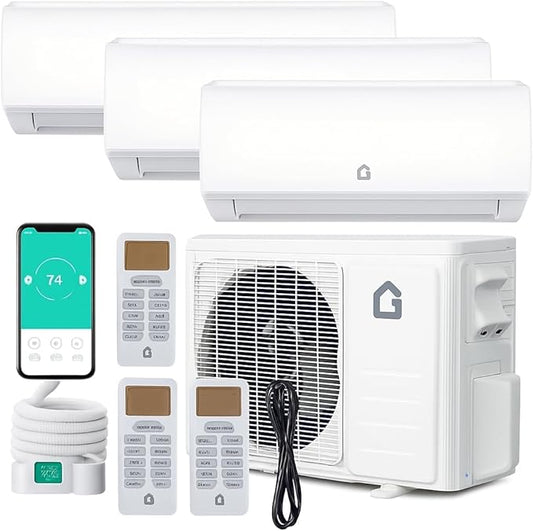 28K Tri-Zone Mini Split Air Conditioner and Heater, 9000+9000+12000 BTU Climate by Unknown