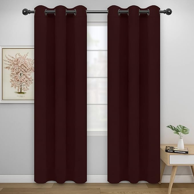 Easy-Going Blackout Curtains for Bedroom, Solid Thermal Insulated Grommet and by Easy-Going