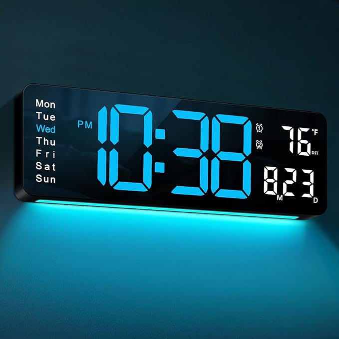 MASHI Digital Wall Clock, Auto-Dimming Wall Clock - Image 8