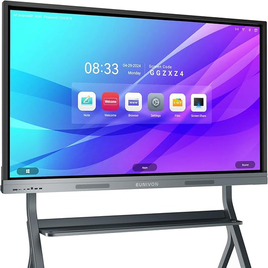 Smart Board, 8+128GB Touch Screen Electronic Whiteboard, Interactive Whiteboard by EUNIVON