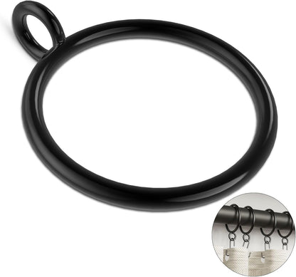 50 Pack Metal Curtain Rings with Eyelets, 1.5 inch Inner Diameter Drapery Rings Apply for Curtain Rods(Fits Up to 1 1/4-Inch Rod)