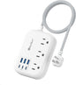 Beeiker Short Extension Cord 2 Foot- 6 USB Travel Power Strip by Beeiker-BetterHelperforYou