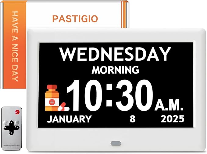 2025 NEW, Digital Clocks, Auto-Dimming, 12 Reminders & 6 Alarms, Button & by Pastigio