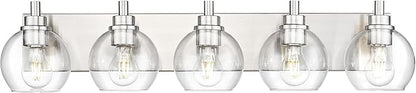 METWET Bathroom Light Fixtures, 5 Light Brushed Nickel Vanity Light, 32 Inch by Metwet