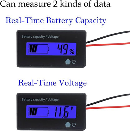 12V 24V 36V 48V Battery Meter, Battery Capacity Voltage Indicator, - Image 2
