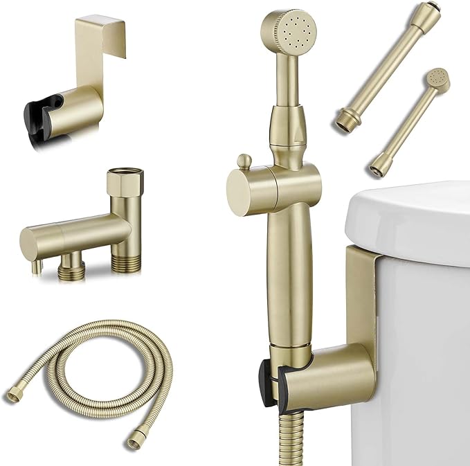 Bidet Sprayer for Toilet Brushed Gold Bidet Attachment for Toilet by Greenspring