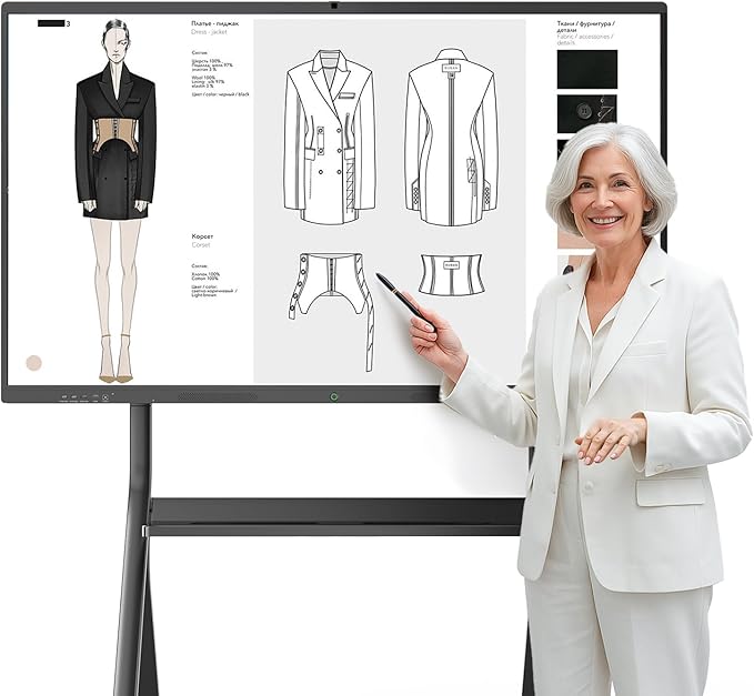 75" Smart Board for Business, Large Interactive Whiteboard by QIXZOCV