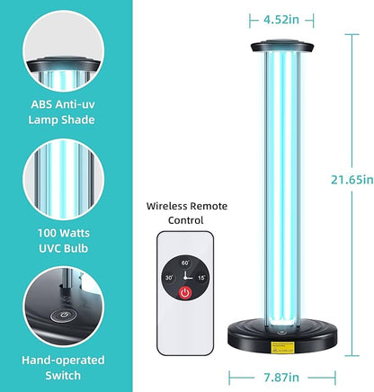 JTAPURE 100W UV Light, Ultraviolet Lamp Purifier - Image 3