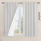 LAMIT 100% Blackout Short Linen Curtains, 48 Inch Length Linen Textured Thermal by LAMIT