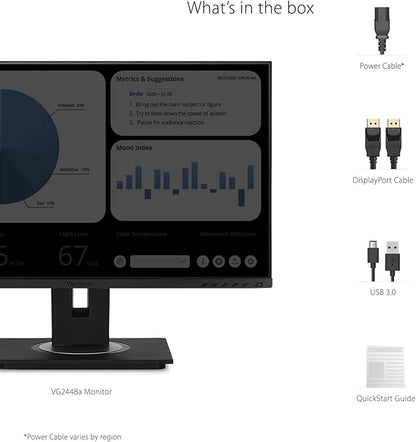 ViewSonic VG2448A 24 Inch IPS 1080p Ergonomic Monitor - Image 6