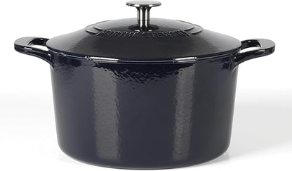 Martha Stewart Gatwick 7 QT Enamel Cast Iron Dutch Oven – Navy Blue, Heavy-Duty by MarthaStewart
