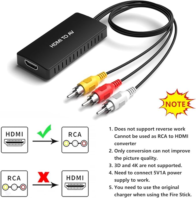 Dingsun HDMI to RCA Converter Adapter HDMI to Older TV Adapter - Image 5
