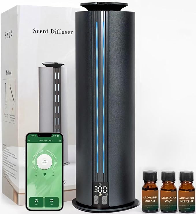 1800 Sq Ft Cordless Waterless Diffuser, 100ml Hotel Collection Diffuser Scent by Aromadd