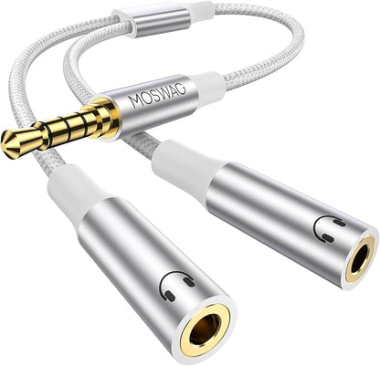 MOSWAG Headphone Splitter, 3.5mm Stereo Audio Splitter, Hi-Fi Sounds Extension by MOSWAG