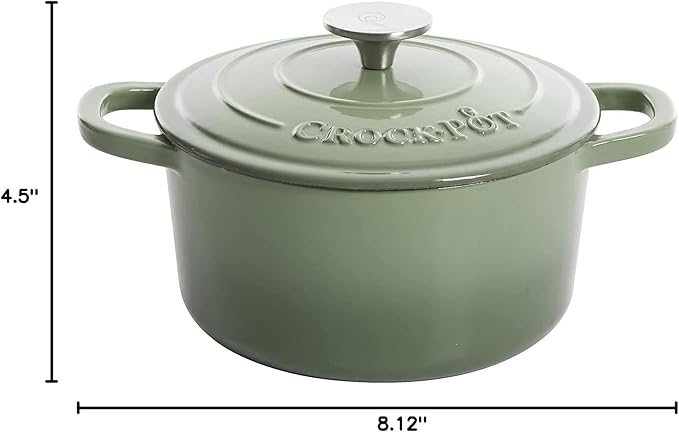 Crock-Pot Artisan Round Enameled Cast Iron Dutch Oven, Gradient Red - Image 7
