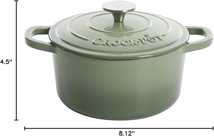 Crock-Pot Artisan Round Enameled Cast Iron Dutch Oven, Gradient Red - Image 7
