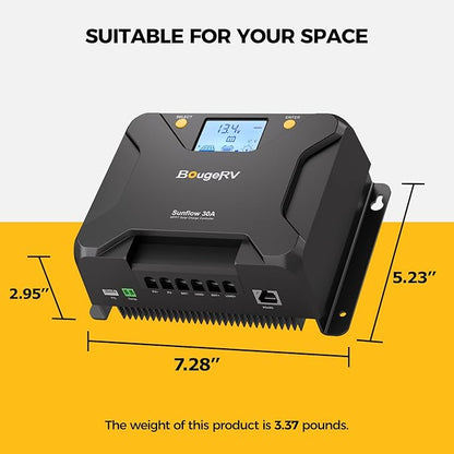 BougeRV MPPT Solar Charge Controller 30A, w/ Low-Temp Cut-Off, APP Control - Image 7
