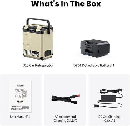 EENOUR D10 12 Volt Car Refrigerator, Portable Freezer 10.6Qt/10L Battery & - Image 9