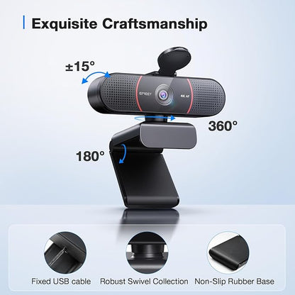 EMEET C960 4K Webcam for PC, 4K UHD Sony Sensor, PDAF Auto Focus, Dual AI - Image 9