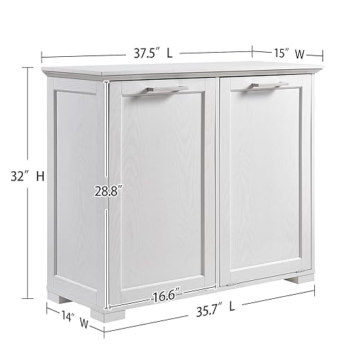 OLD CAPTAIN Double Tilt Out Trash Cabinet, Wooden Kitchen Garbage Can Free - Image 2
