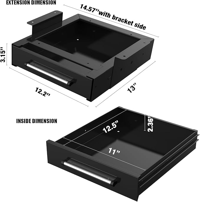 UNITEDPOWER Under Desk Drawer Storage, Pull-Out Office Hidden Counter Drawer - Image 2
