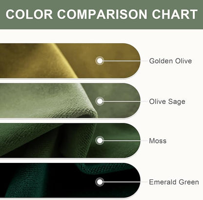 Lazzzy Green Velvet Curtains 84 Inch Long Blackout Thermal Insulated Room - Image 4