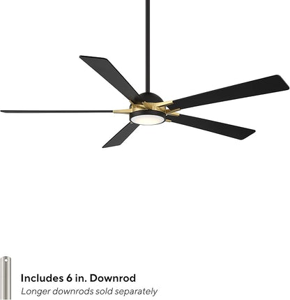 Rotary Indoor and Outdoor 5-Blade 65in Smart Home Ceiling Fan in Matte Black - Image 2