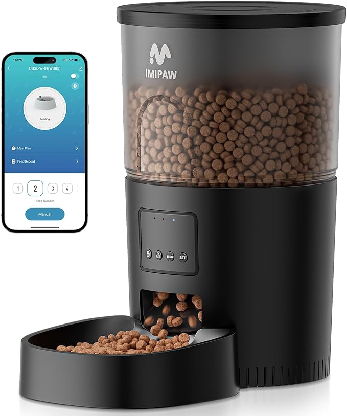 IMIPAW Automatic Cat Feeder, 5G WiFi Cat Food Dispenser by IMIPAW
