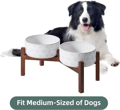 7.3inch Ceramic Raised Double Bowls Set - Image 5