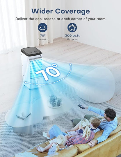 CENSTECH 4-IN-1 Portable Air Conditioners, Evaporative Air Cooler w/3Modes & - Image 2