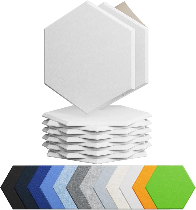 Amantech 12 Pack Acoustic Panels Self Adhesive Sound Proof Foam, High Density by Amantech