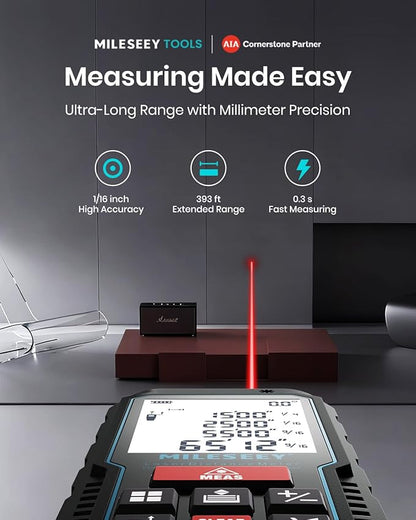 Laser Measure Device, MiLESEEY 393ft Digital Laser Tape Measure - Image 2