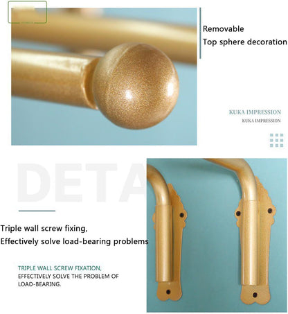 Gold Swing Arm Curtain Rod 47in, Adjustable Insulated Window Display Stand, Side Panels Holder for Home Decor, Perfect for Front Door Curtains, Stylish & Functional