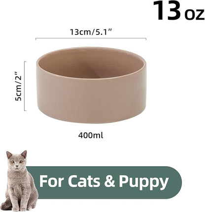 Ceramic 5.1inch Set of 2 Dog and Cat Bowls - Image 2