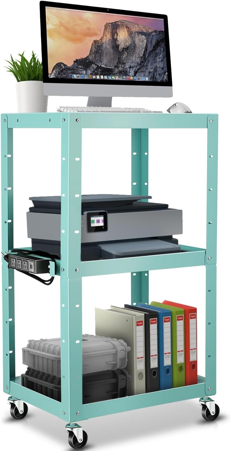 auto dynasty adjustable av cart w/power strip, 4, main product view