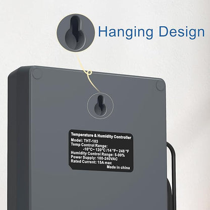 Digital Temperature Humidity Controller Pre-Wired Outlets - Image 6