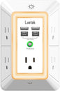 Multi Plug Outlet Surge Protector by Lvetek