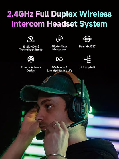 Accsoon Como SE Wireless Intercom Headset System Full-Duplex 2.4GHZ 1312FT - Image 2