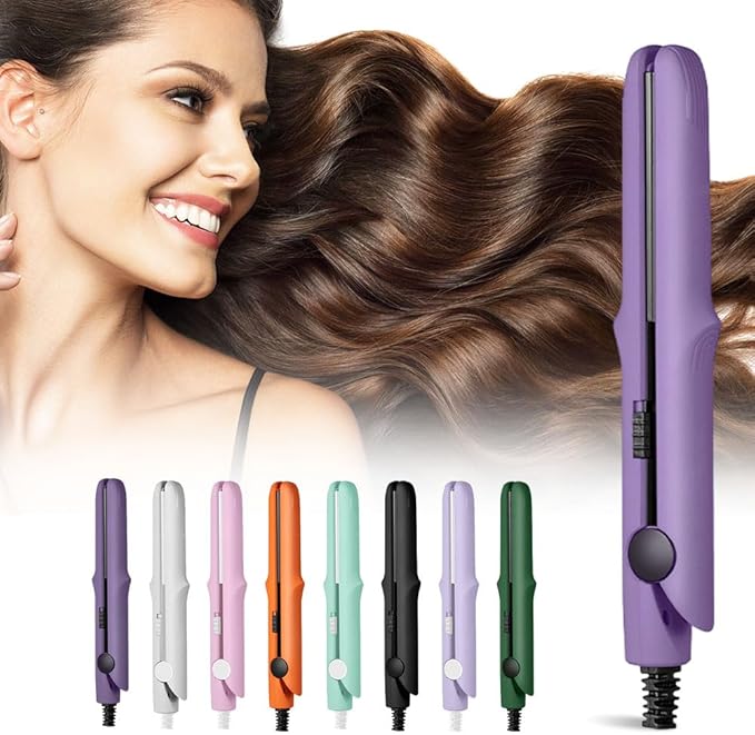 2026 New Mini Curling Iron for Short Hair, 2 in 1 Mini Curling Wand & Flat Iron by Juvhot