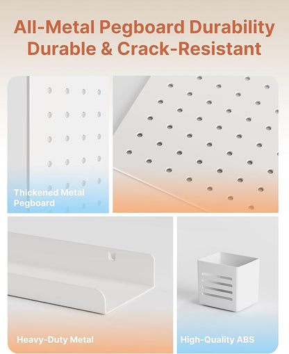 PEGZONE Pegboard Wall Organizer Combination Kit, Overall 25.4"x16.6" Metal - Image 3