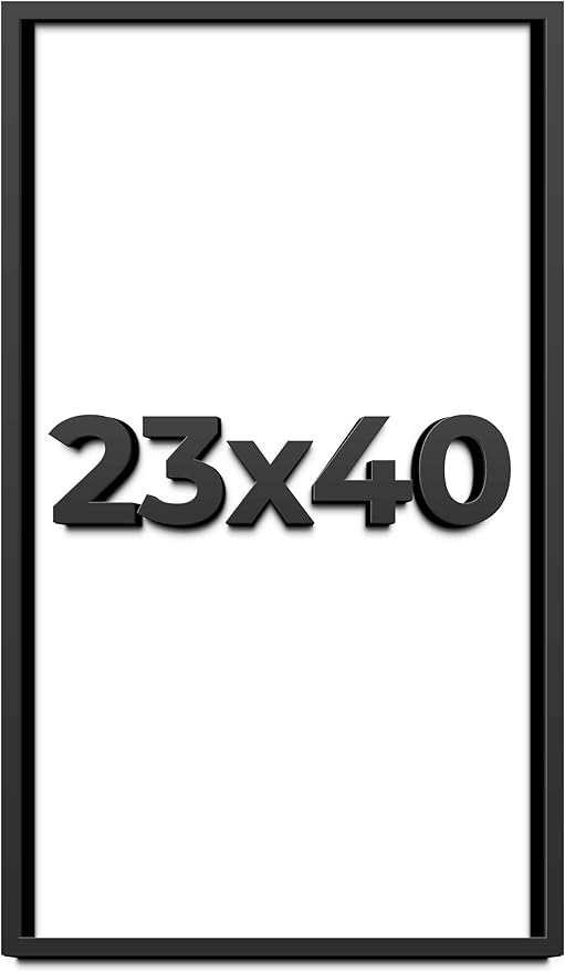 23x40 Shadow Box Frame Black | 1 Inch Deep Solid Wood Shadowbox Display | UV by CustomPictureFrames