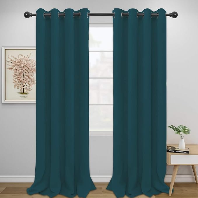 Easy-Going Blackout Curtains for Bedroom, Solid Thermal Insulated Grommet and by Easy-Going