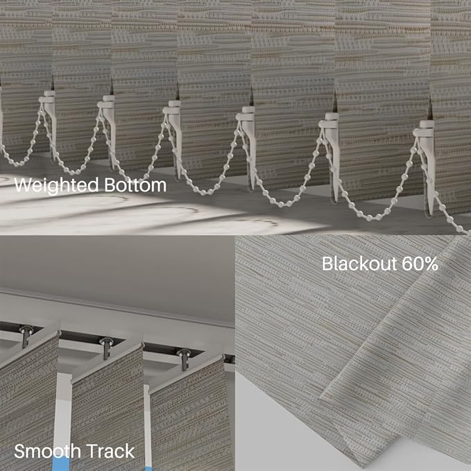 Blindify Motorized Vertical Blinds, Light Filtering Sliding Door Shades - Image 4