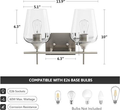 VONLUCE Bathroom Vanity Light, 2 Light Bathroom Light Fixture Over Mirror - Image 5