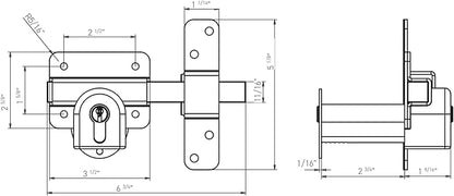 GateMate Long Throw Gate Lock 1490096, Euro Profile Keyed Both Sides Gate Lock - Image 5