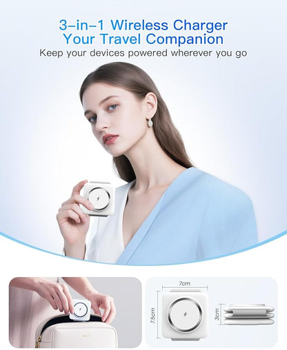 Charging Station for Apple Multiple Devices - 3 in 1 Foldable Magnetic Wireless - Image 2