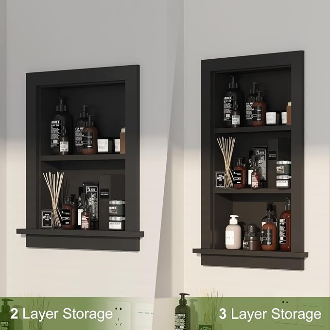 Recessed Medicine Cabinet, 14x18 in Wall Bathroom Cabinet - Image 9