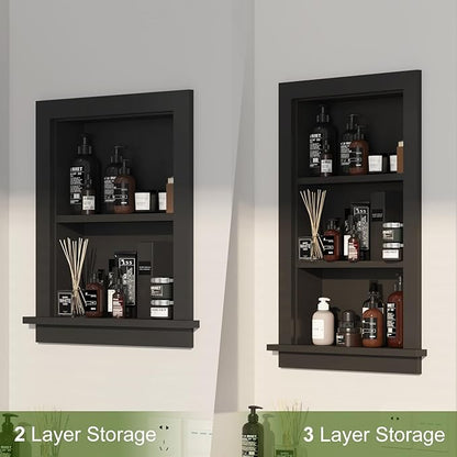 Recessed Medicine Cabinet, 14x18 in Wall Bathroom Cabinet - Image 9