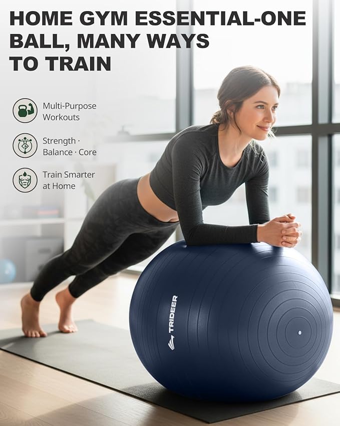 Trideer Exercise Ball for Yoga, Pilates & Fitness – Stability Ball Equipment - Image 3