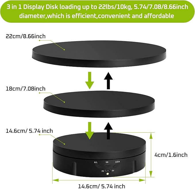 JAYEGT 3 in 1 Motorized Rotating Display Stand - Image 2